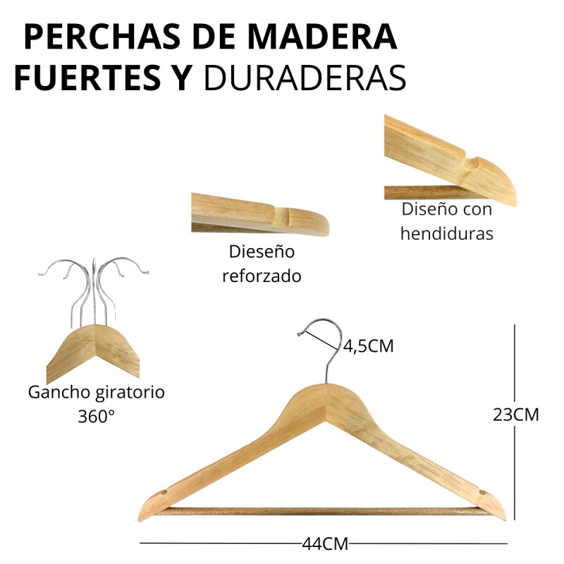 Set x40 perchas de madera MADERA