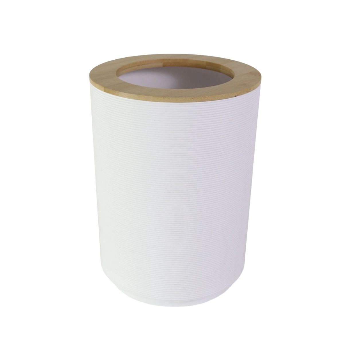 BASURERO PLAST BLANCO/BAMBU 20X26CM 