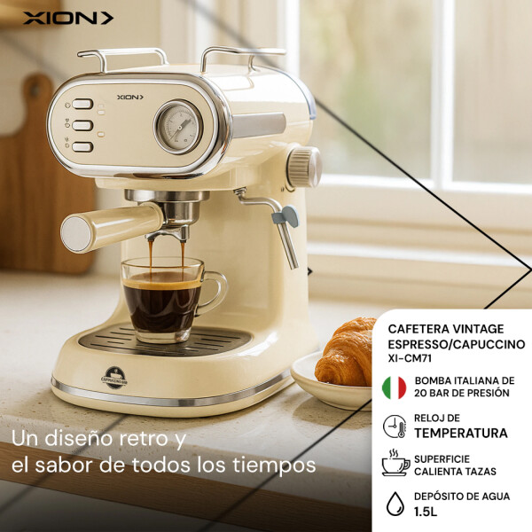 Cafetera Eexpresso Xion Xi-cm-71 Capuccino Retro CAFETERA EXPRESSO XION XI-CM71