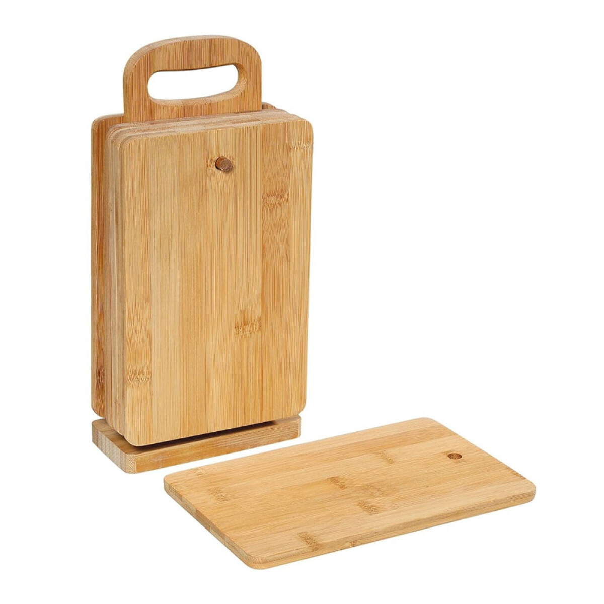 Set X6 Tablas en Madera p/Picar Cortar con Soporte de Cocina - Natural 