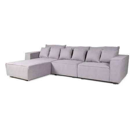 Sofá Modular Maia (4 módulos) - Tela Microfibra 12074 (Gris)