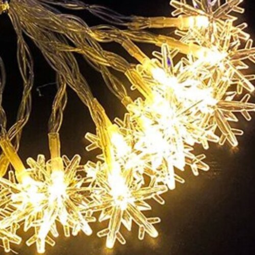 Guía de luces copos Amarillo