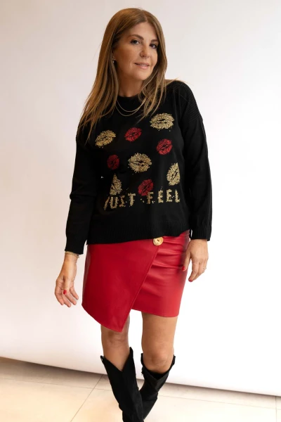 Falda irregular Rojo