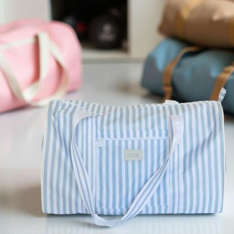 Bolso Duffel Weekender Rayas Celeste