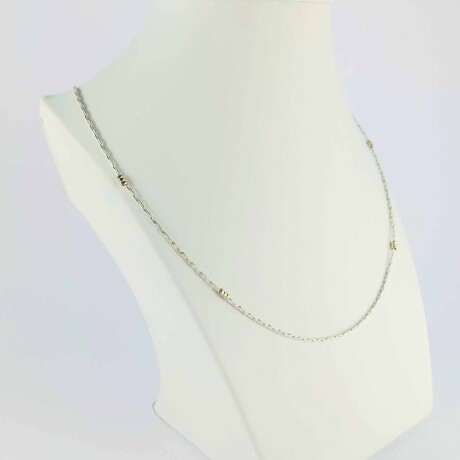 Gargantilla de plata 925 y double en oro 18 ktes, 45 cm. Gargantilla de plata 925 y double en oro 18 ktes, 45 cm.
