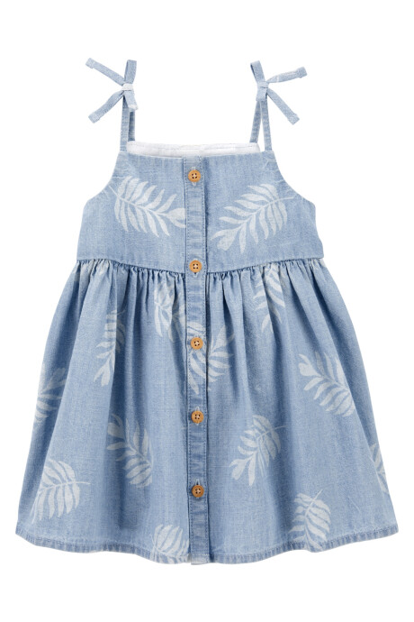 Vestido de algodón con tirantes y botones de madera 0