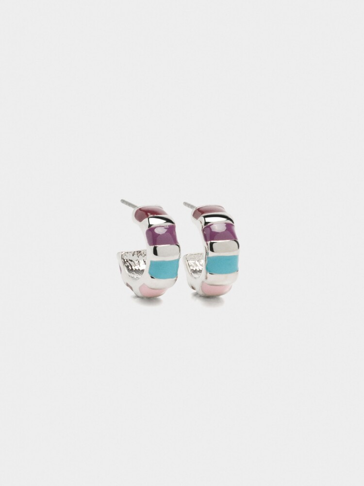 Aros De Esmalte multicolor