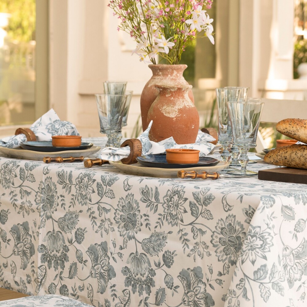 Mantel Clásico 100% Algodón 220cm - Pilar Bluestone