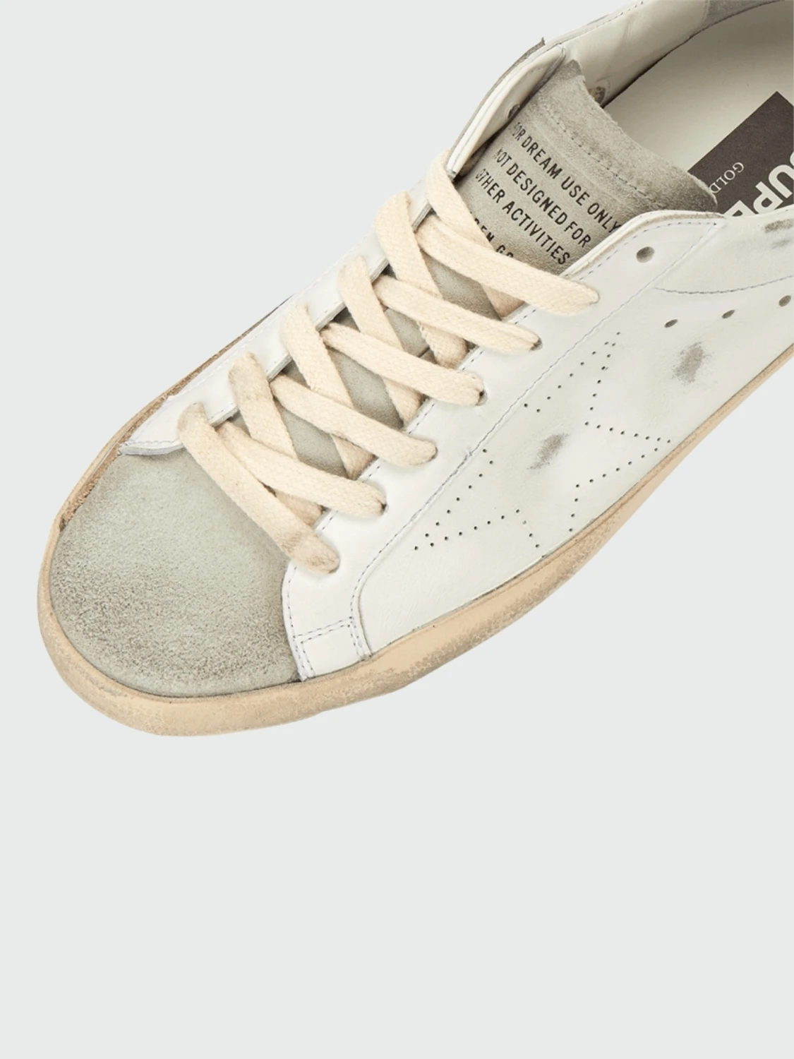 Golden Goose-Championes de cuero acordonados, Super Star Blanco