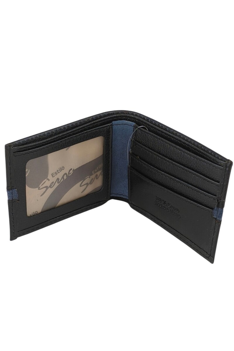 Billetera de cuero con vista en tapa Negro