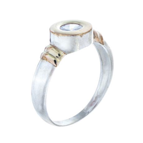 Anillo de plata 925, Double y circonia Anillo de plata 925, Double y circonia