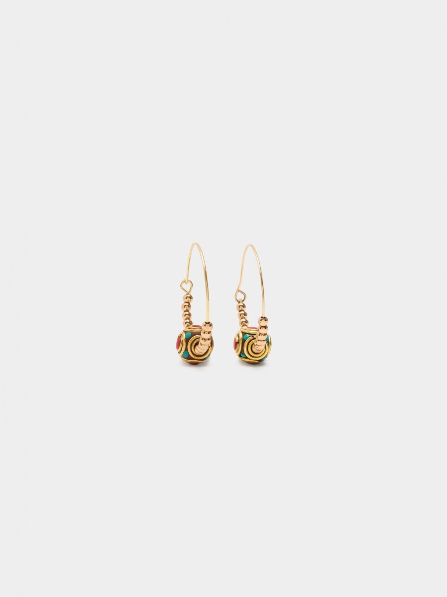 Aros De Esfera Étnica - multicolor 