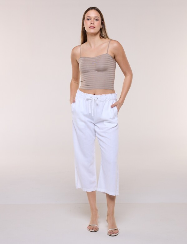 Capri Pull On Lino Con Cordón Ajustable CRUDO