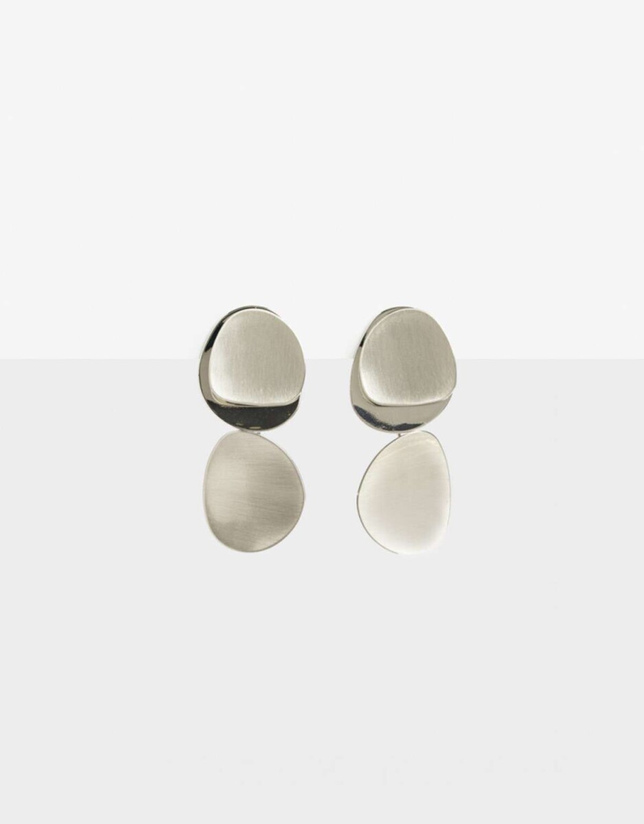 Aros Cortos Chapón Metal - Plateado Rodio 
