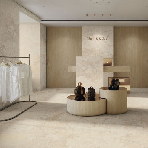 Porcelanato Travertino Beige Mate 120X120Cm Piso Pared GAMAS DE BEIGE