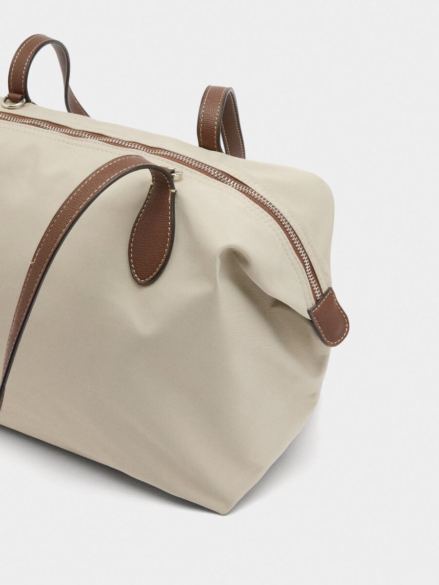 Bolso Shopper Liso De Nylon crudo