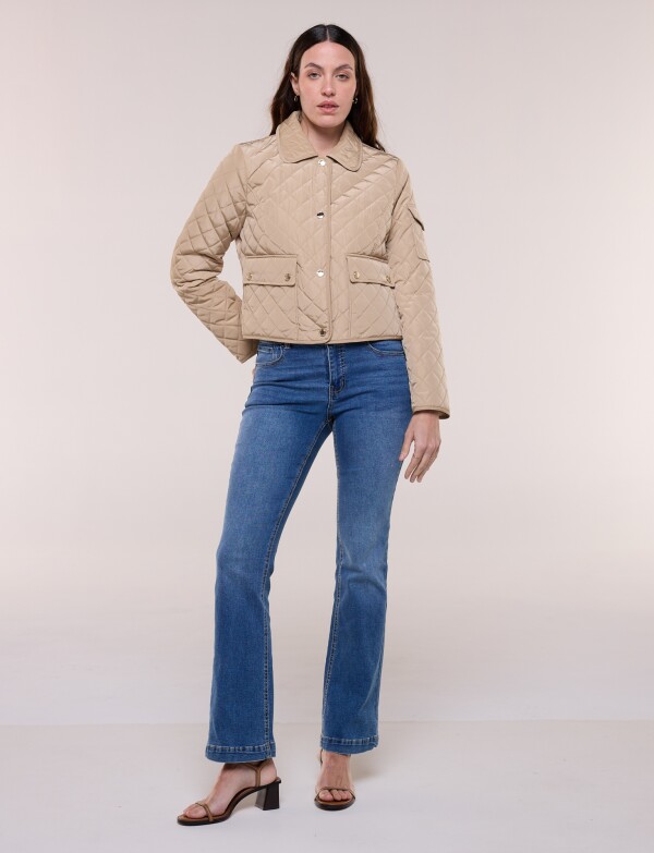 Campera Capitoneada Corta BEIGE
