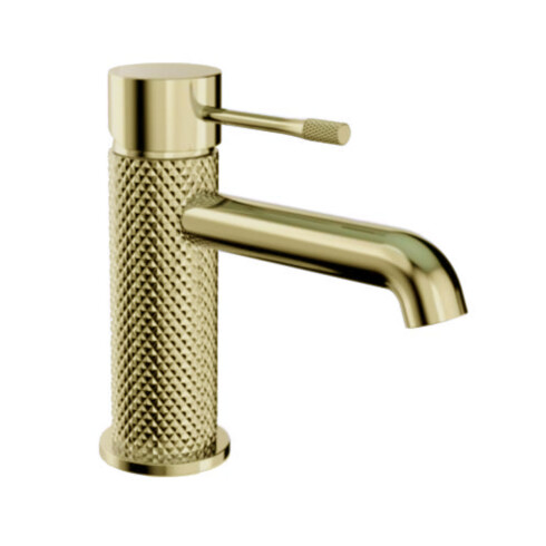 Griferia Lavatorio Bajo Cuerpo Labrado En Oro Cepillado - Serie Signature DORADO-BRUSHED GOLD