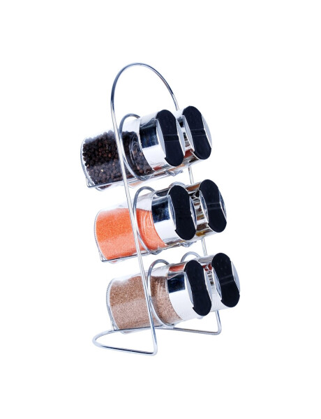 SET DE ESPECIEROS EN VIDRIO CON BASE MATÁLICA 6 PCS 110ML 20X20X15.5CM SET DE ESPECIEROS EN VIDRIO CON BASE MATÁLICA 6 PCS 110ML 20X20X15.5CM