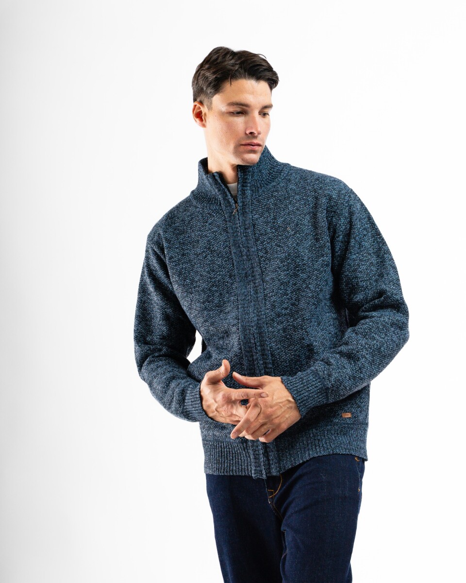 Campera de Punto Lisa Forrada - Azul 