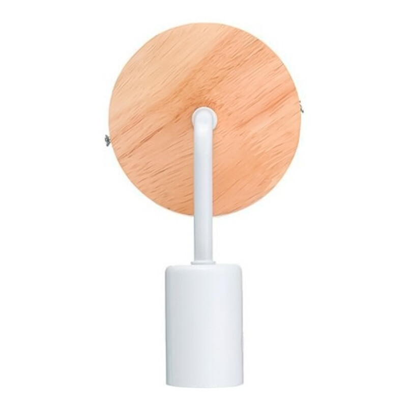 Aplique Pared Nordico Metal Madera Vintage Blanco