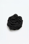 Broche flor tela negro
