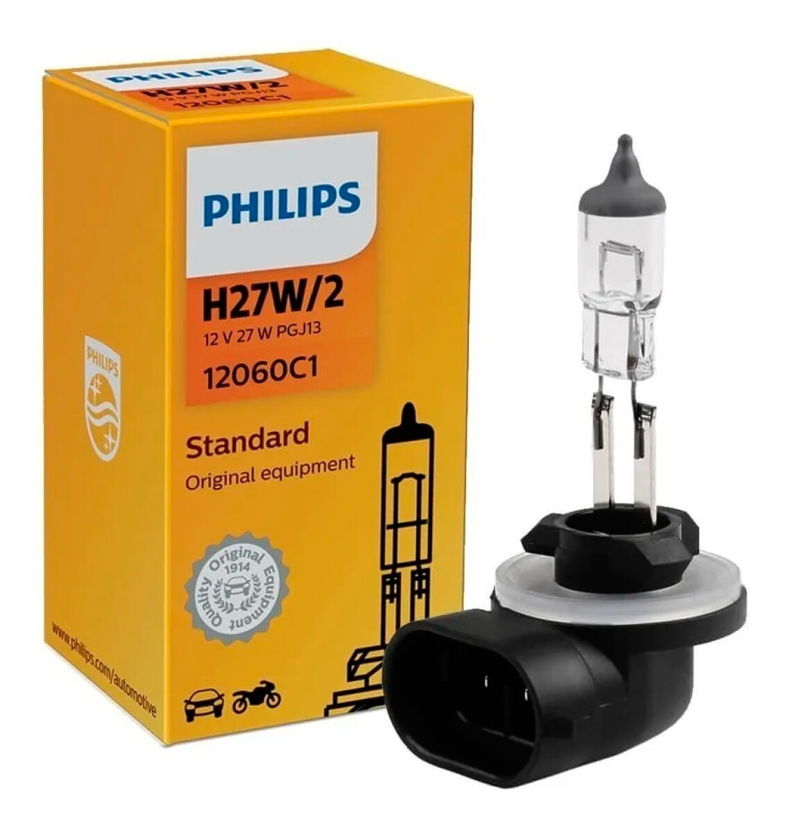 LAMPARA - HALOGENA 12V 27W H27 881 BASE PG13 =02027 PHILIPS 