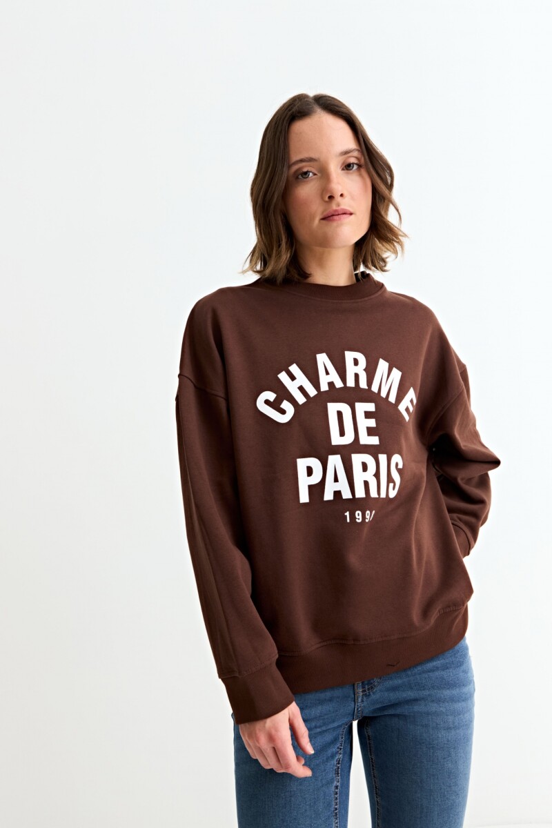 Sweatshirt con estampa Charme de Paris MARRON