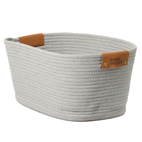 Cesto Canasto de Algodón con Asa Paramount Deco 45x30x22Cm Gris