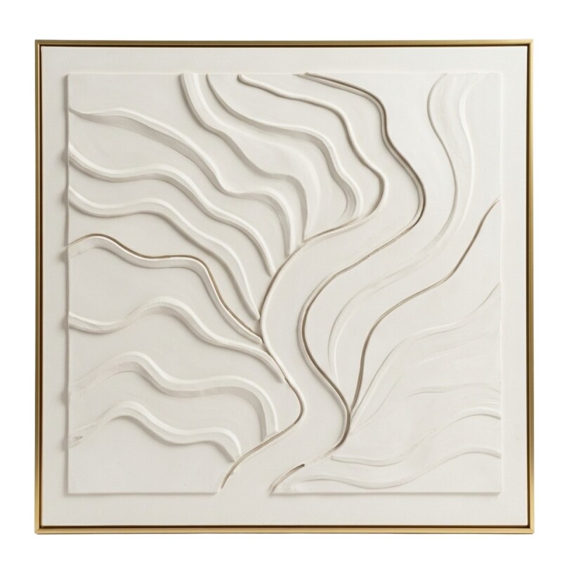 CUADRO C/DET DORADO Y RELIEVE 90X90CM Unica