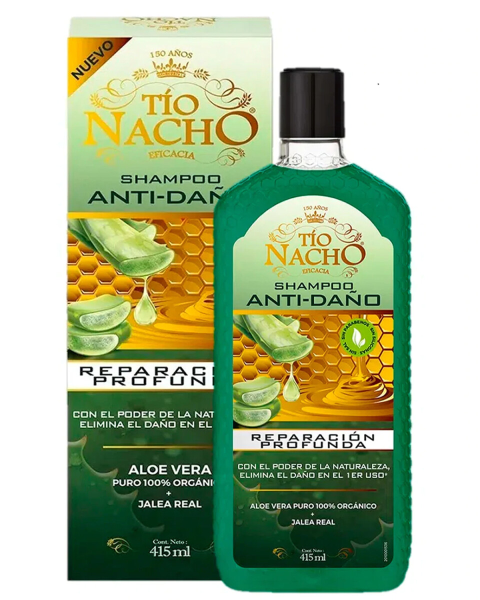 Shampoo Anti Daño Aloe Tío Nacho 415ml 