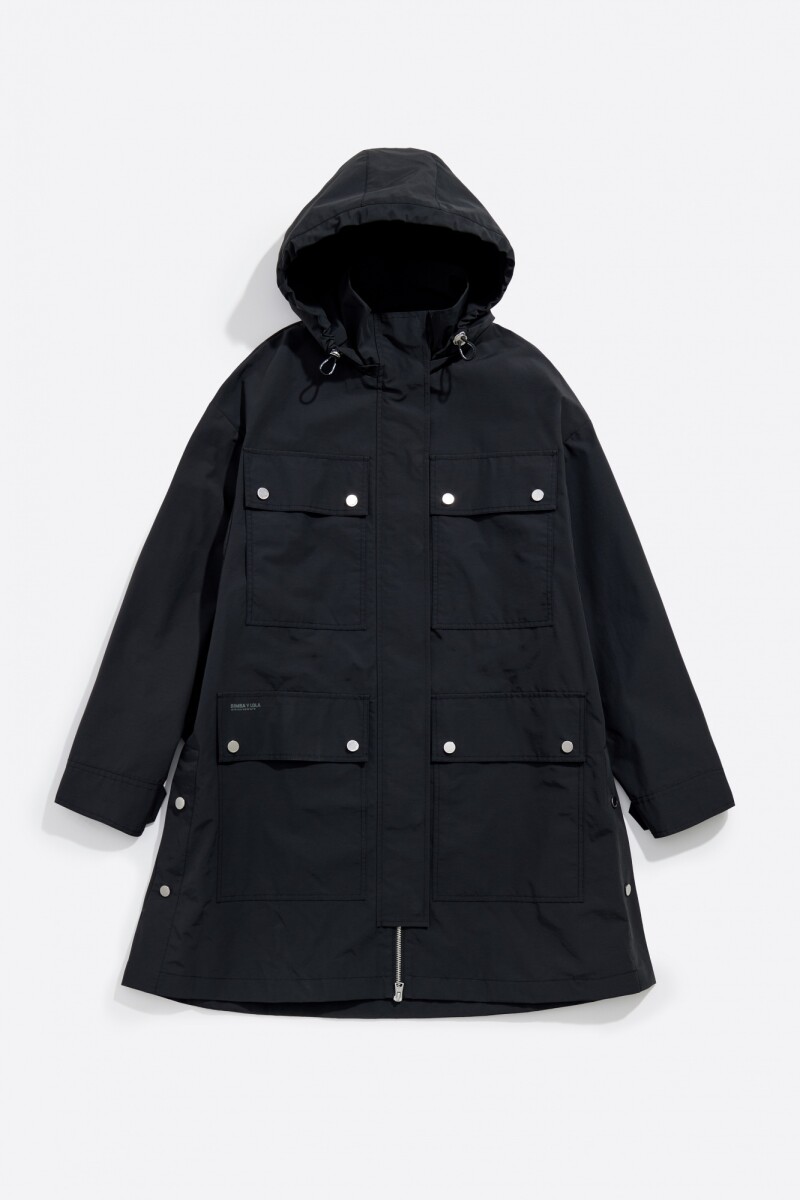 GABARDINA LÍNEA A MIDI Negro