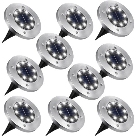 Pack x10 Luces LED Solares Jardin Exterior Piso Pack x10 Luces LED Solares Jardin Exterior Piso