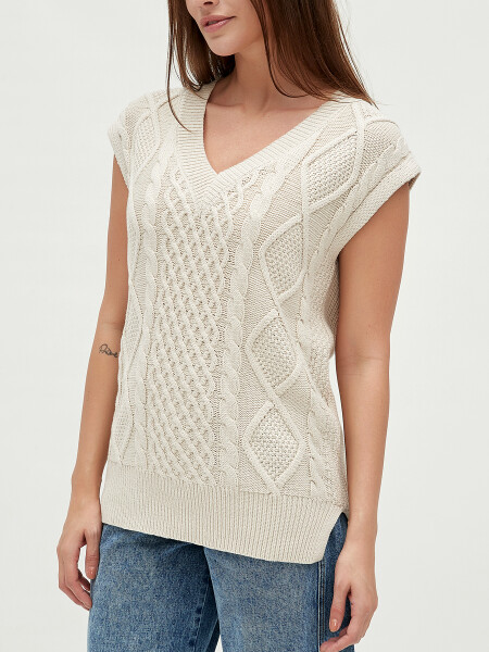 CHALECO FELINA BEIGE CLARO