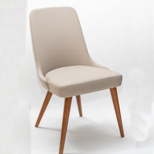 Silla tapizada - Tela Gris clara - Patas madera Cinamomo Silla tapizada - Tela Gris clara - Patas madera Cinamomo