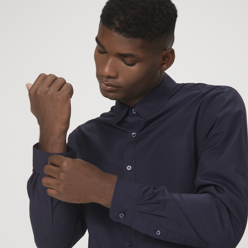 CAMISA ML MASC AZUL ESCURO
