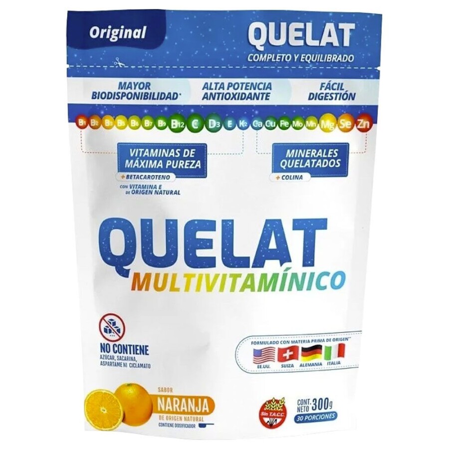 Quelat Suplemento Multivitamínico Quelatado 300 g Sabor Naranja Quelat Suplemento Multivitamínico Quelatado 300 g Sabor Naranja