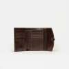 Billetera The Circle en cuero liso Marron