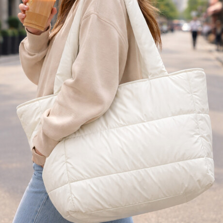 Bolso Tote Bag Puffer Blanco