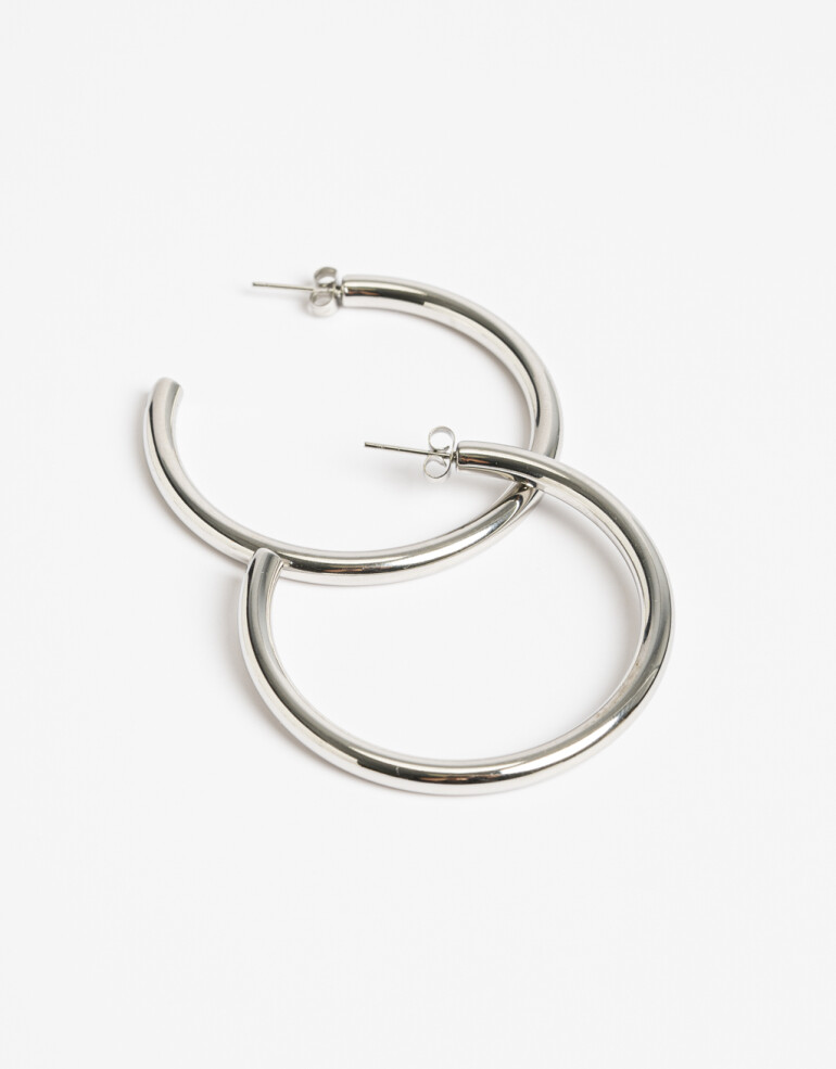 Aros Argollas Metal Aros Argolla De Acero - Plateado