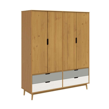 Ropero 4 Puertas 4 Cajones Li­nea Niordica Roble/Gris claro/Blanco