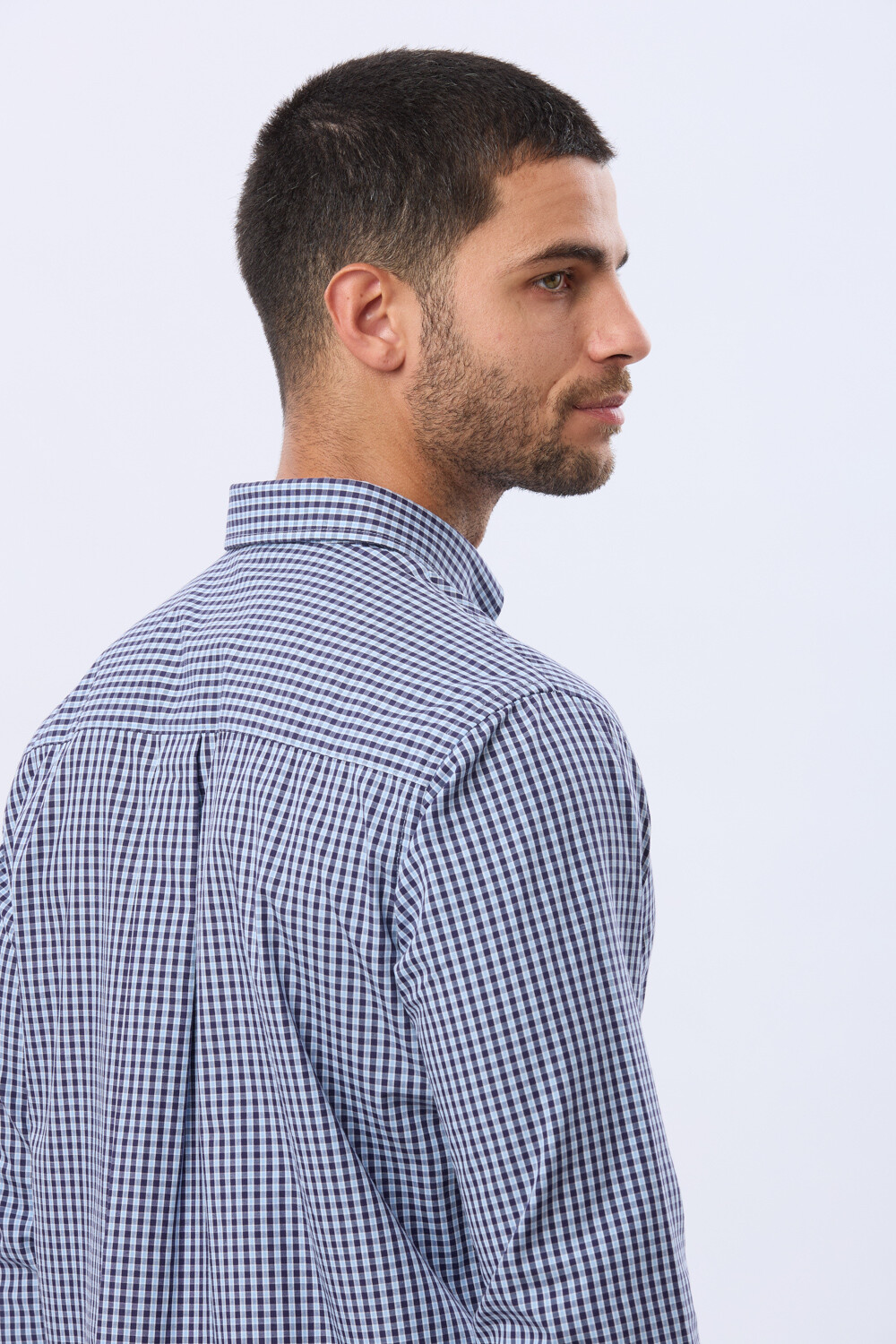 CAMISA SPORT A CUADROS Celeste