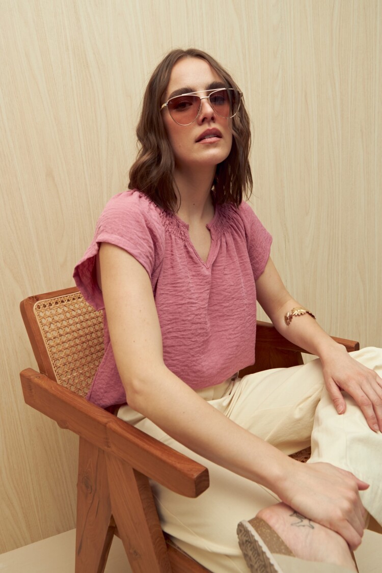 BLUSA GUILFORD Rosa Hibisco