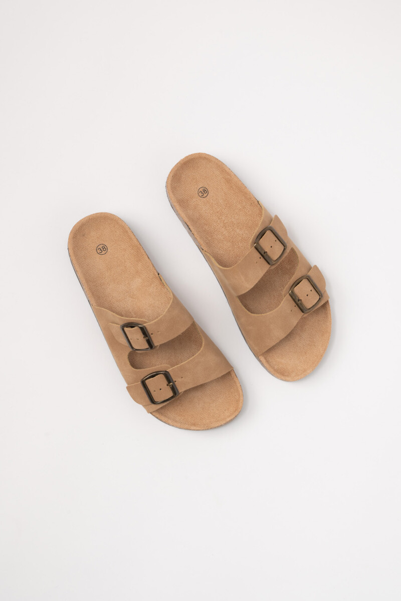 Sandalias Hebillas Beige