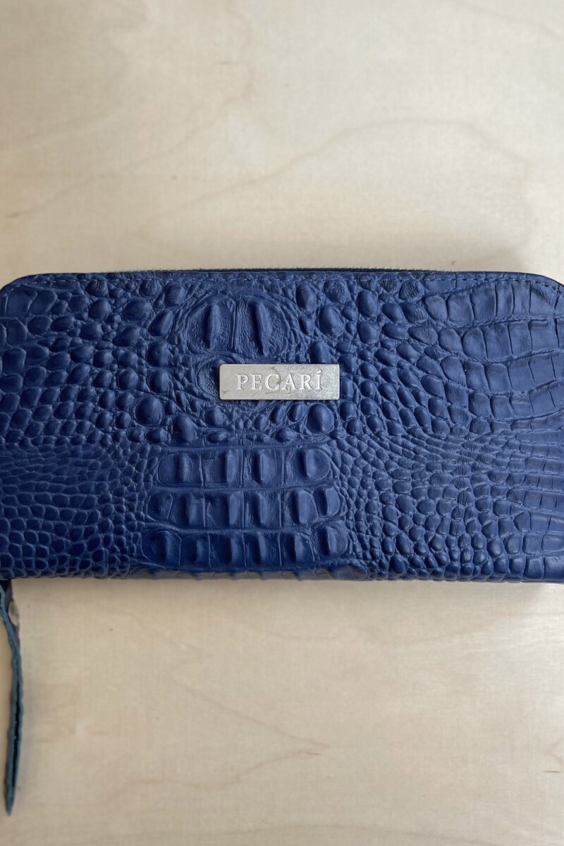 Billetera Roma Crocco Azul