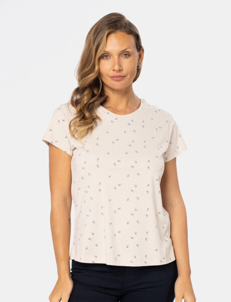 REMERA ESTAMPADA Beige