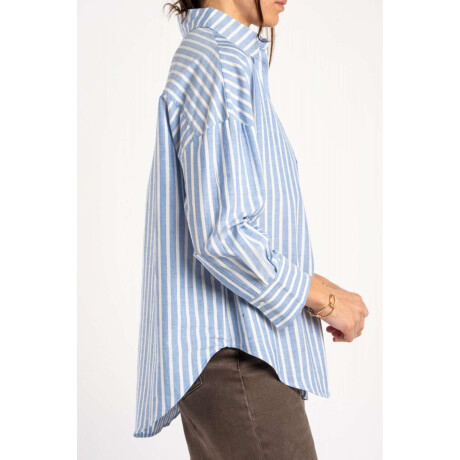 Camisa Rayada Azul