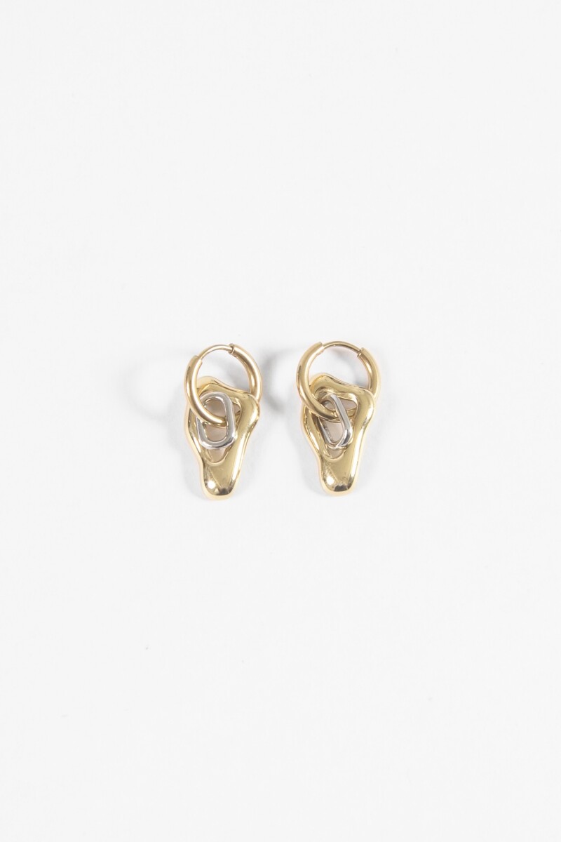 Aros acero con dijes irregulares multicolor