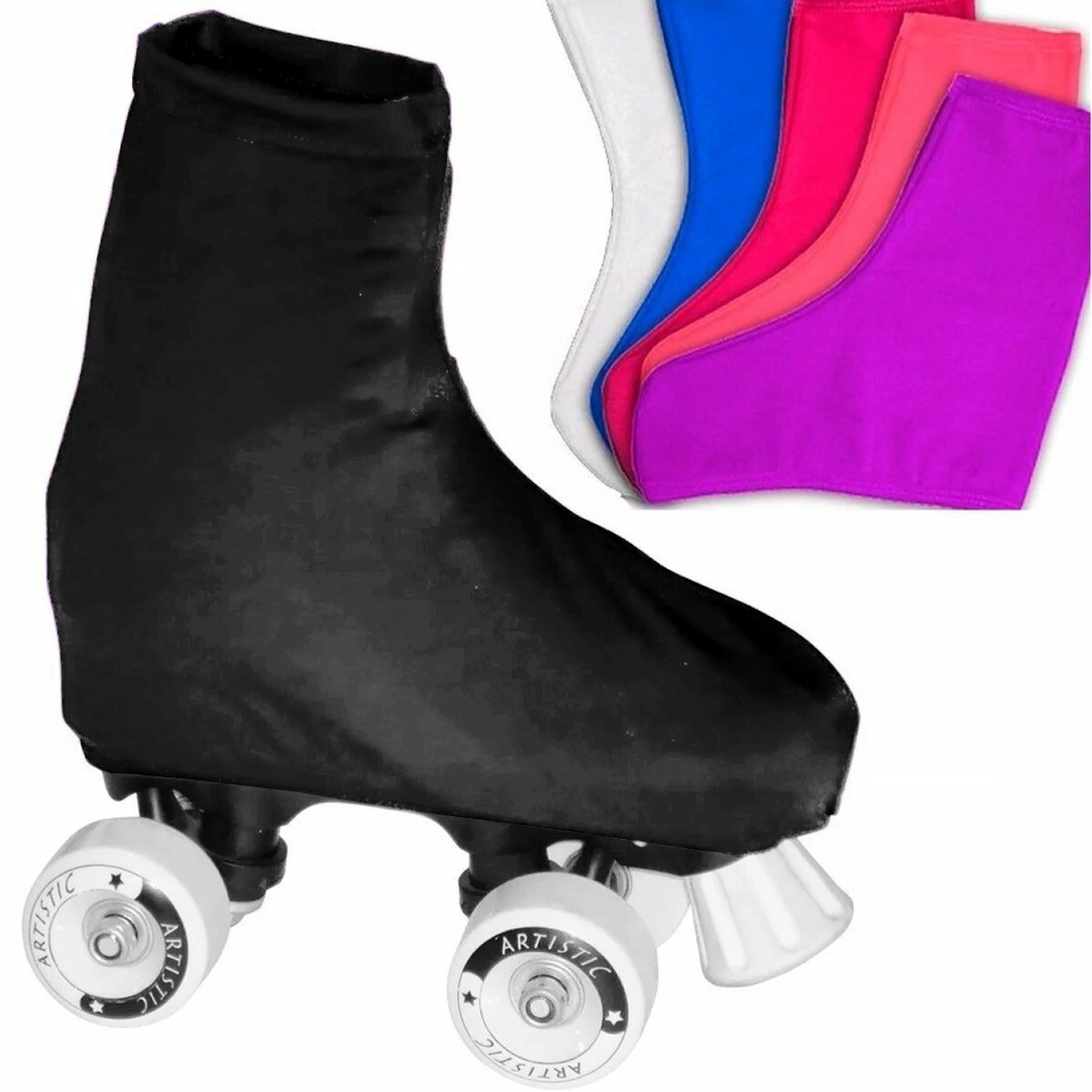 Par Polainas Cubrebotas Profesional Patín Artístico - Negro 