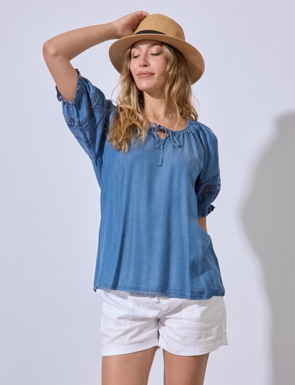 Blusa Lyocell Puntilla JEAN